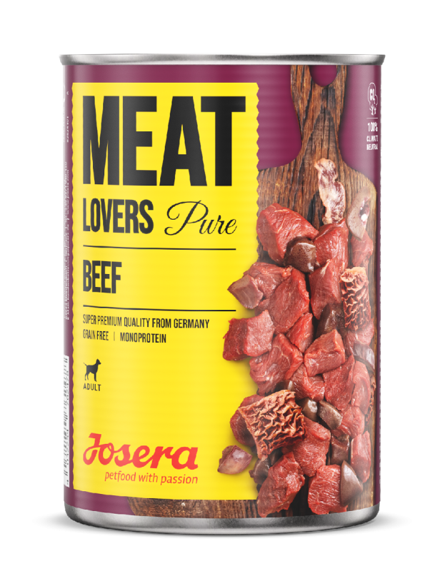 Josera Meat Lovers Pure Beef – Nassfutter für Hunde – 6x800g