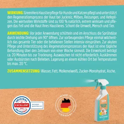 Thumbnail 5: Greenhero Haustierpflege pflegt die Haut bei Juckreiz und Milben