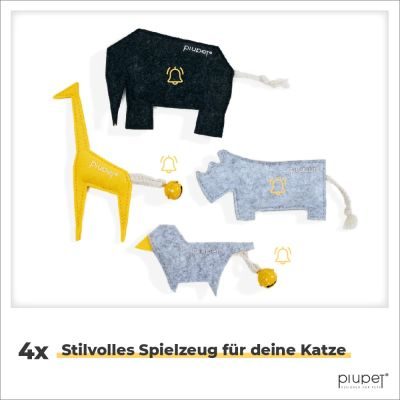 Thumbnail 7: PIUPET Katzenspielzeug 4er Set I Katzenminze Spielzeug I Stylische Katzenminze Kissen