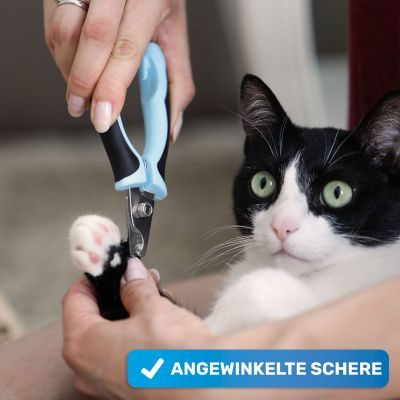 Thumbnail 2: BluePet Krallenschere klein, ergonomisch für Hunde, Katzen, Kaninchen & Kleintiere I Schneidekopf angewinkelt für enge Krallen I Krallenschneider inkl. Feile