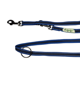 dogogo Führleine gummiert verstellbar EXTRALANG blau