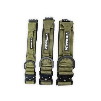 Thumbnail 5: Vitomalia Extreme EditionTaktisches Hundehalsband mit belastbarer Schnalle & Magnet Handgriff - Khaki