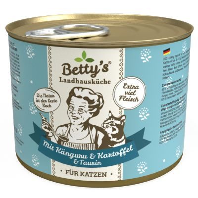 Thumbnail 1: Betty's Landhausküche Katzennassfutter mit Känguru & Kartoffel 12x 200g