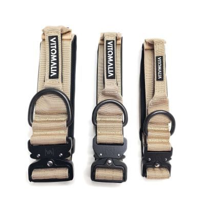 Thumbnail 2: Vitomalia Taktisches Hundehalsband mit belastbarer Schnalle & Magnet Handgriff - Beige