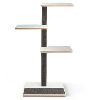 stylecats® Kratzbaum Clu 3 Liegeflächen anthrazit mit Kratzfläche Cozy hellgrau, 145 cm