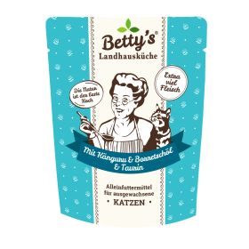 Betty's Landhausküche Katzennassfutter mit Känguru & Borretschöl 12x 250g im Frischebeutel