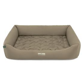 HOUND&NATURE SET: Hundebett ZERMATT XXL taupe + wasserfestem Fleece-Matratzenüberzug