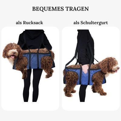 Thumbnail 9: Wanderpfote Wanderpfote Tragehilfe für Hunde – Notfallrucksack bei Wanderungen oder Tragetasche Hund im Alltag bei Treppe - Klein, Leicht, Robust, Hochwertig - Tragetuch Hund, Hundetasche (S)