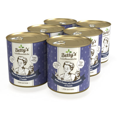 Thumbnail 2: Betty's Landhausküche Huhn und Fasan mit Borretschöl 800g x 6 Katze