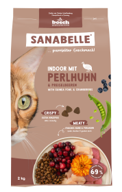 Sanabelle Sanabelle Indoor Perlhuhn – Trockenfutter Wohnungskatzen – 2kg