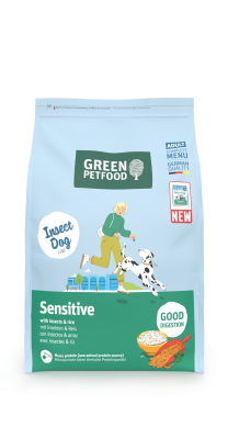 Green Petfood Sensitive with Insects and Rice, leicht verdauliches Trockenfutter mit Insektenprotein, 10kg