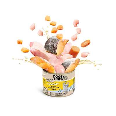 Thumbnail 6: Dogs'n Tiger Adult, Katzenfutter, Freigeist, Katzen Nassfutter, Getreidefrei, Huhn, Lachs & Karotte, 6x 200g