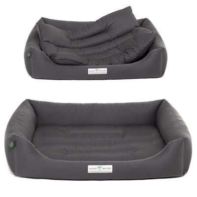 Thumbnail 2: HOUND&NATURE SET: Hundebett LUZERN L dunkelgrau+ wasserfestem kuscheligen Fleece-Matratzenüberzug