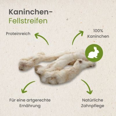 Thumbnail 4: kauartikel.com Kaninchen-Fellstreifen - Hunde-Kauartikel - Hunde-Snack - Hypoallergen-Kausnack - Hasen-Leckerli