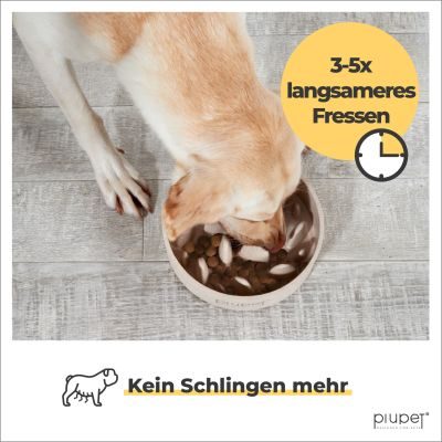 Thumbnail 2: PIUPET Antischlingnapf I Spülmaschinenfest | Schlingnapf Groß I Slow Feeder Hundenapf | Futternapf für Hunde I 1,4 L
