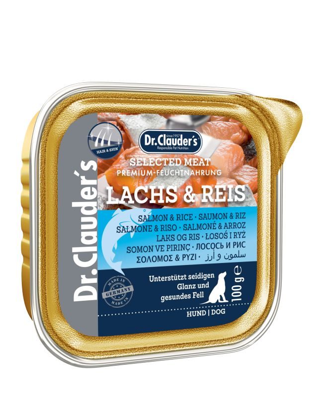 Dr.Clauder’s Selected Meat Schälchen Lachs & Reis 100g
