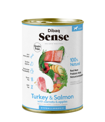 Dibaq Sense Nassfutter getreidefrei WELPEN Lachs & Truthahn 380g