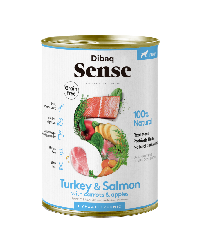 Dibaq Sense Nassfutter getreidefrei WELPEN Lachs & Truthahn 380g
