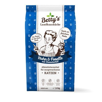 Betty's Landhausküche Betty's Landhausküche für Katzen Trockenfutter Huhn & Forelle 1,4 kg