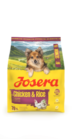Josera Mini Junior Chicken & Rice, glutenfreies Trockenfutter für ältere, kleine Hunde, 900g