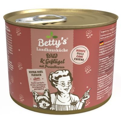 Thumbnail 2: Betty's Landhausküche Nassfutter für Hunde mit Wild & Geflügel 12x 200g