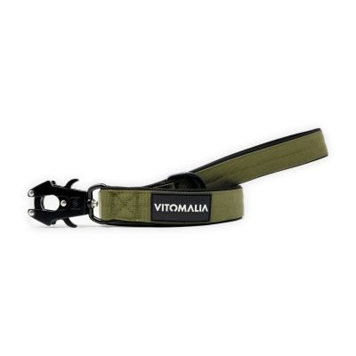 Vitomalia Taktische Führleine mit Froschkarabiner aus Hartaluminium Khaki