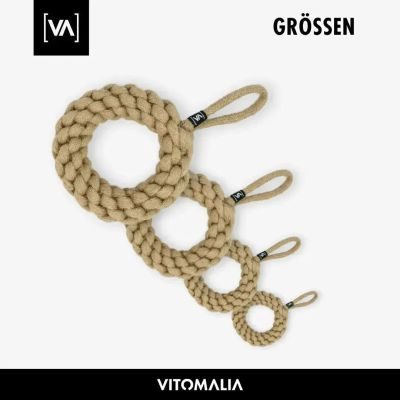 Thumbnail 2: Vitomalia Geflochtener Zerr-Ring für Hunde: 100% Naturhanf, handgeknotet - Eco Tug L