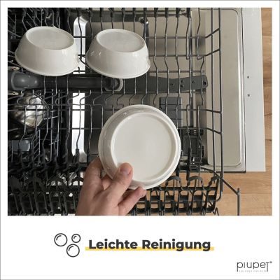 Thumbnail 4: PIUPET Katzennapf I Keramikfressnäpfe Katzen mit Napferhöhung aus Bambus I 250ml I 3 Ersatznäpfe