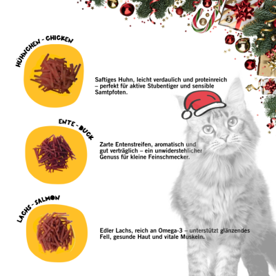 Thumbnail 4: Dogs'n Tiger Adventskalender 2024, Weihnachtsgeschenk, Katzen Snacks, Gefriergetrocknete Snacks, Enten, Huhn & Lachs, Weihnachtskalender