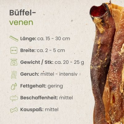 Thumbnail 5: kauartikel.com Büffel-Venen - Hunde-Kauartikel - Hunde-Snack - Büffel-Kausnack - Leckerli vom Rind