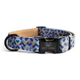Hey Lana Hundehalsband Kunterbunt Gepolstert Mocca / Blau / L-XL/40-62