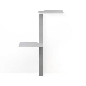 stylecats® Kratzbaum Mounty Medium mit Zwischenboden weiß Rechts oben / links unten Sisal hellgrau Cozy hellgrau, 138 cm