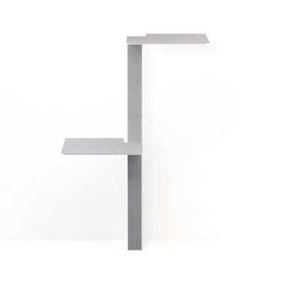 Bild 1 von 1: stylecats® Kratzbaum Mounty Medium mit Zwischenboden weiß Rechts oben / links unten Sisal hellgrau Cozy hellgrau, 138 cm