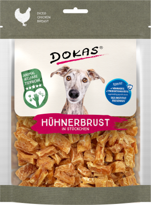 Thumbnail 1: Dokas Hühnerbrust in Stückchen Hundeleckerlis getreidefrei 7x 170g Multipack