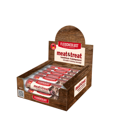 Thumbnail 3: Fleischeslust meat & treat Büffel 12 x 80 g Trainingswurst