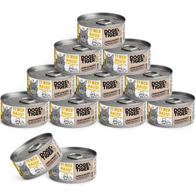 Thumbnail 1: Dogs'n Tiger Adult Premium Katzenfutter, Nassfutter, Getreidefrei, Ei der Daus!, Huhn & Ei, 12x 70g