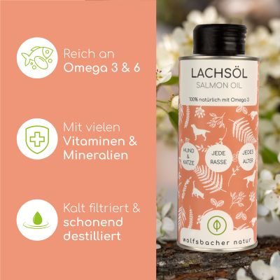 Thumbnail 3: Wolfsbacher Natur Natürliches Lachsöl für Hunde & Katzen 250ml