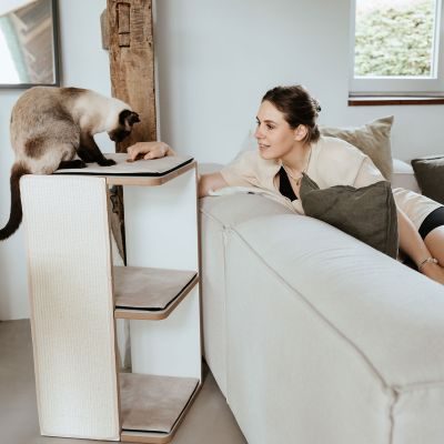 Thumbnail 4: stylecats® Kratzturm Tumba 3 Liegeflächen (M) 81 cm, weiß/grau/grau