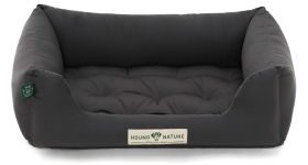 HOUND&NATURE SET: Hundebett ZERMATT S dunkelgrau + wasserfestem Baumwoll-Matratzenüberzug
