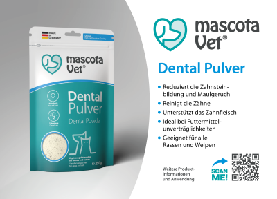 Thumbnail 1: mascota vet Dental Pulver, natürliche Zahnpflege für Hunde & Katzen, 250 g