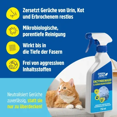 Thumbnail 5: Greenhero GreenHero Enzymreiniger gegen Katzenurin & Geruchsentferner, 750ml
