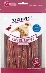 Dokas Entenbrust in Streifen fettarme Hundeleckerlis 12x 70g Multipack