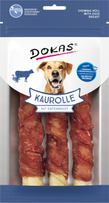 Thumbnail 1: Dokas Kaurolle mit Entenbrust Medium Kauartikel für Hunde 6x 150g Multipack