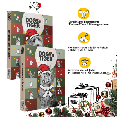 Thumbnail 3: Dogs'n Tiger Adventsbundle Hund & Katze 2024, Adventskalender, Weihnachtskalender Hund, Katzen Weihnachtskalender, 2 tlg.