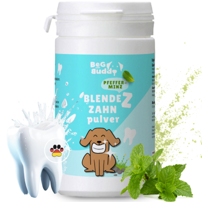 Thumbnail 3: BeG Buddy Zahnpulver mit Minze für Hunde, Zahnstein und Maulgeruch, 150 g
