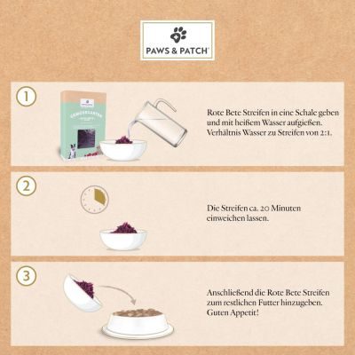 Thumbnail 3: Paws & Patch ROTE BETE STREIFEN für Hunde 800g
