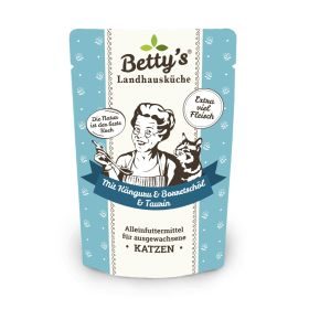 Betty's Landhausküche Katzennassfutter mit Känguru & Borretschöl 12x 100g im Frischebeutel