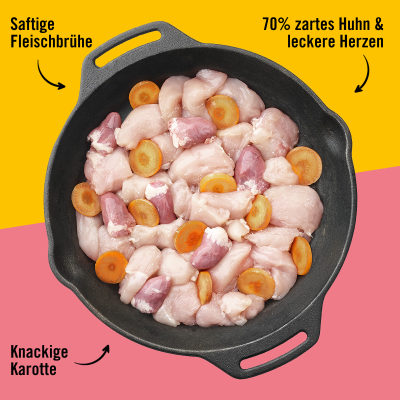 Thumbnail 4: Dogs'n Tiger Adult, Katzenfutter, Herzlich, Katzen Nassfutter, Getreidefrei, Huhn, Rinderherzen & Karotte, 6x 200g
