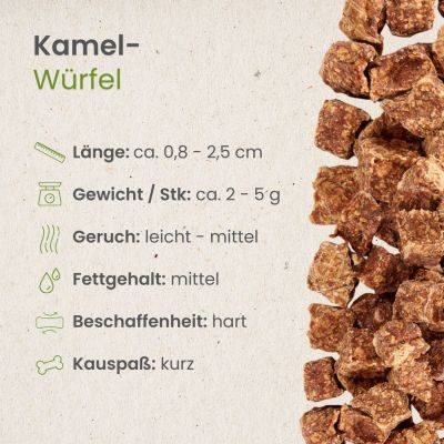 Thumbnail 4: kauartikel.com Kamel-Würfel - hypoallergener Hunde-Kauartikel - Hunde-Snack - Kausnack - Leckerli - Trainingssnack