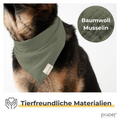 Thumbnail 6: PIUPET Hundehalstuch I 2er Set Hundehalstücher I Hundebekleidung & Zubehör I 58x40x40cm I Schwarz / Grün (S)